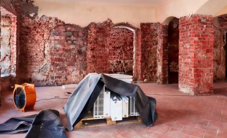 FloodDamage Restoration of flood damage in a house